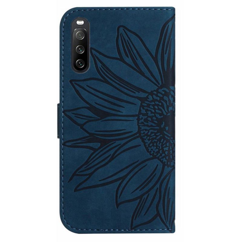 Housse Sony Xperia 10 VI Motif Tournesol à Lanière