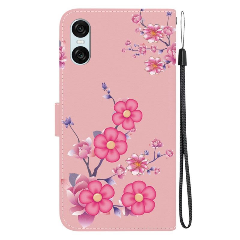 Housse Sony Xperia 10 VI Sakura à Lanière