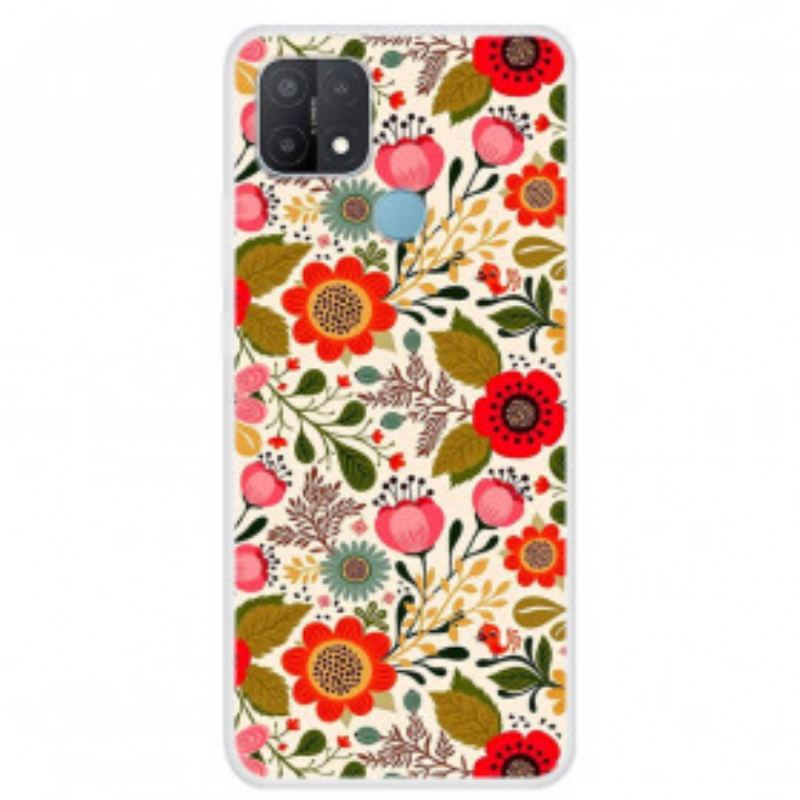 Coque Oppo A15 Tapisserie Fleurie