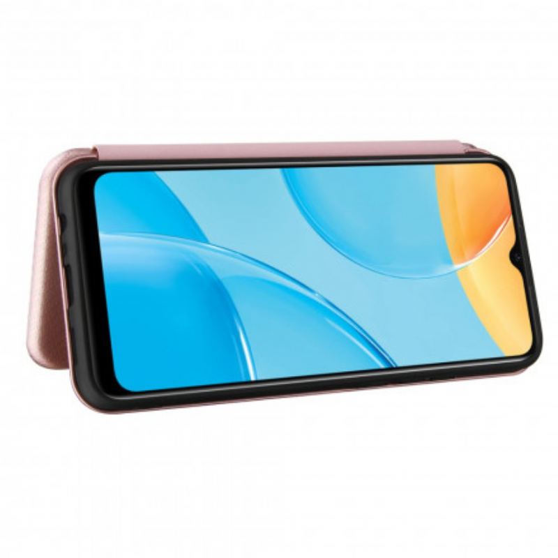 Flip Cover Oppo A15 Silicone Carbone Coloré