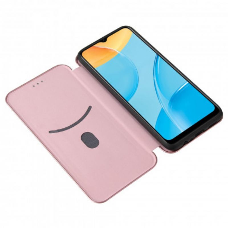 Flip Cover Oppo A15 Silicone Carbone Coloré