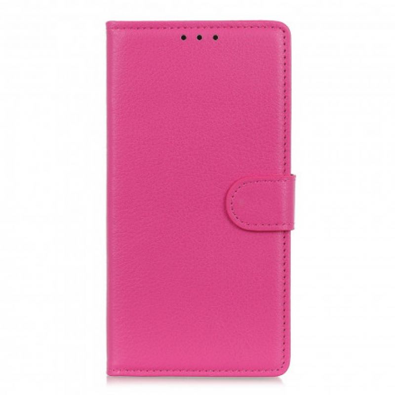 Housse Oppo A15 Simili Cuir Litchi