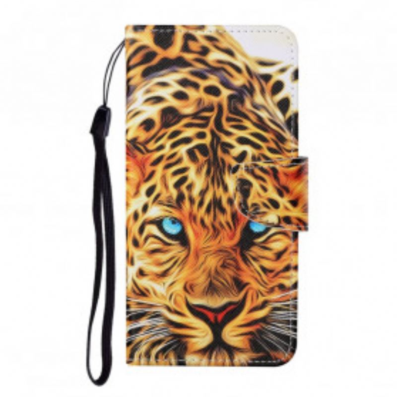 Housse Oppo A15 Tigre avec Lanière