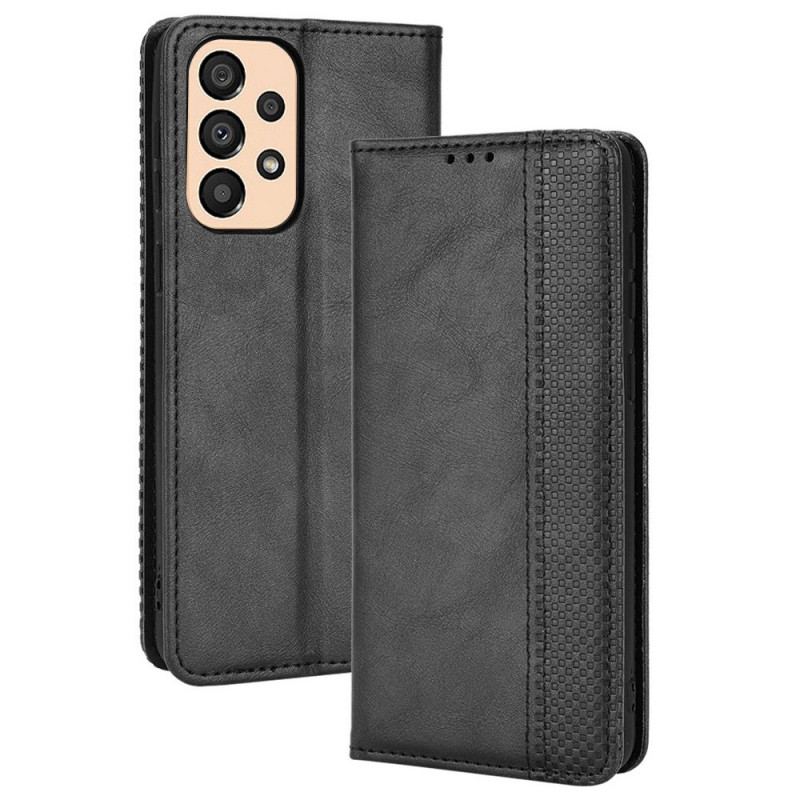 Flip Cover Samsung Galaxy M23 5G Effet Cuir Vintage Stylisé