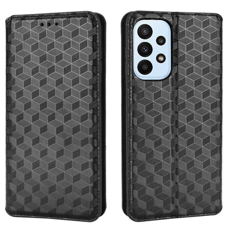 Flip Cover Samsung Galaxy M23 Effet Cuir Cubes 3D