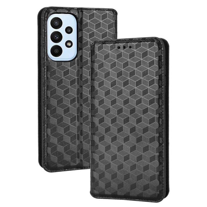 Flip Cover Samsung Galaxy M23 Effet Cuir Cubes 3D