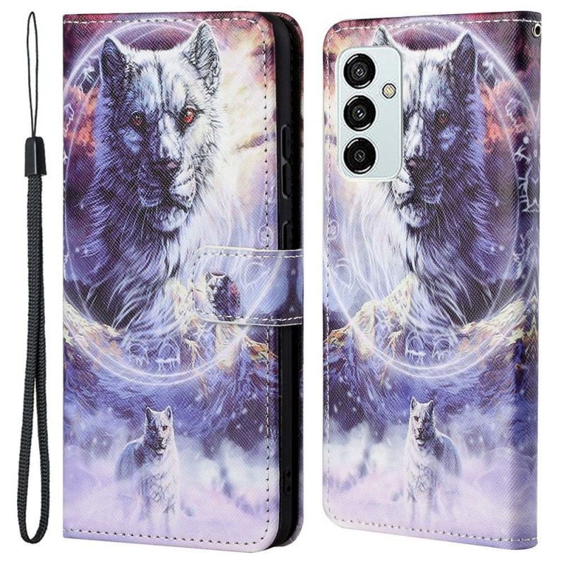 Housse Samsung Galaxy M23 5G Loup à Lanière