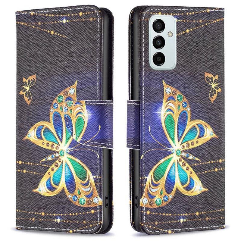 Housse Samsung Galaxy M23 5G Papillon Doré