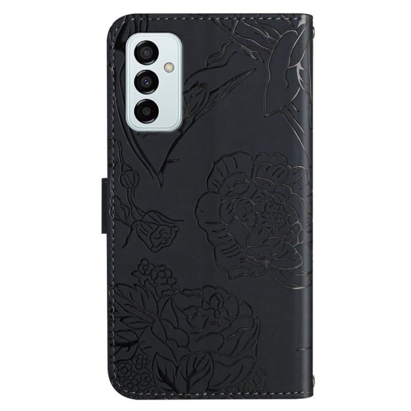 Housse Samsung Galaxy M23 5G Papillons Discrets et Lanière