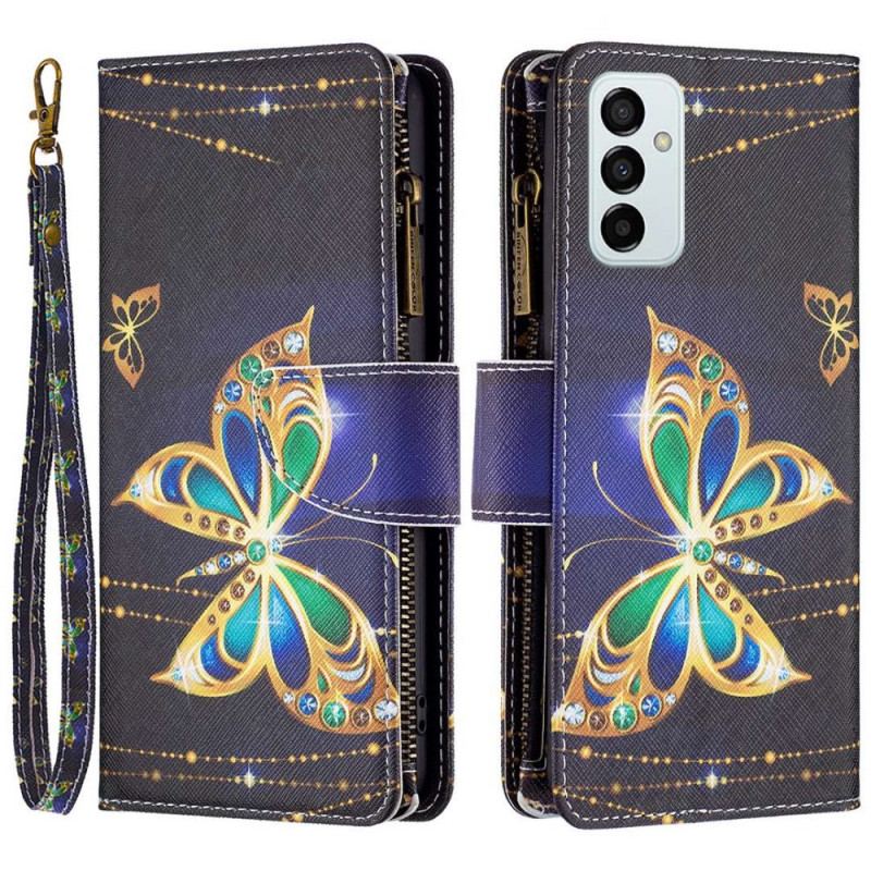 Housse Samsung Galaxy M23 5G Papillons Porte-monnaie et lanière