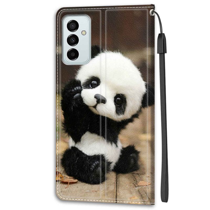 Housse Samsung Galaxy M23 5G Petit Panda à Lanière