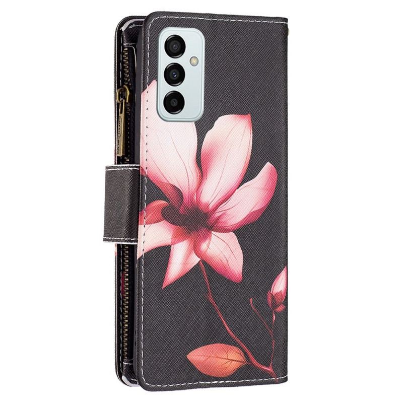 Housse Samsung Galaxy M23 5G Porte-Monnaie et Lanière Fleur