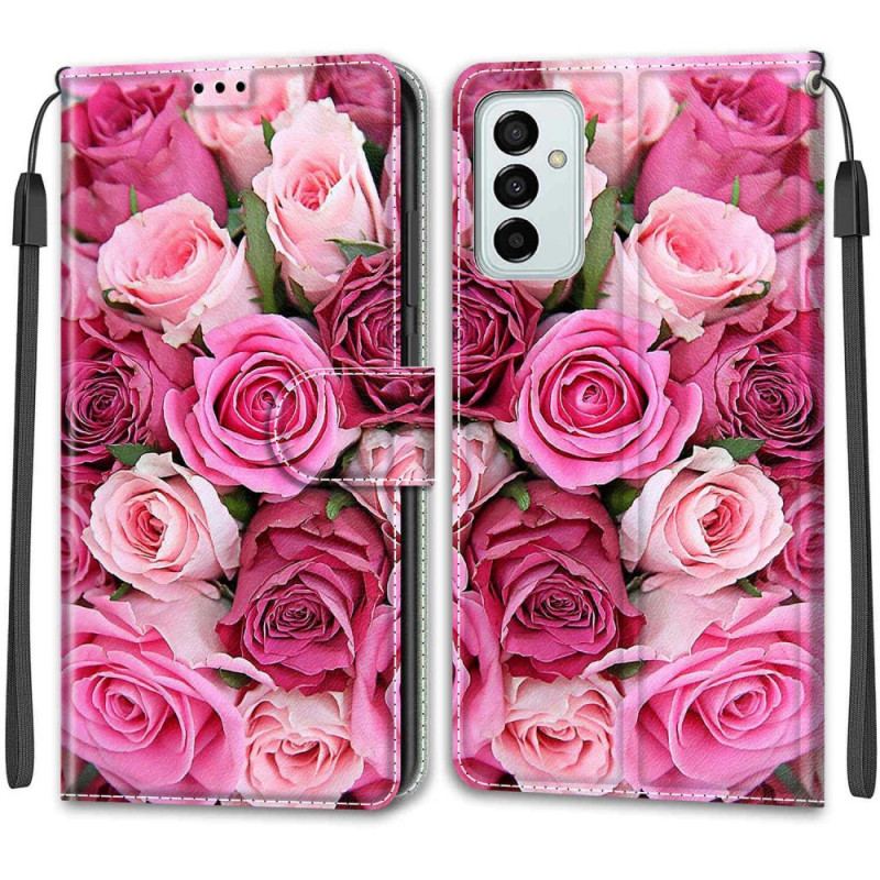 Housse Samsung Galaxy M23 5G Roses avec Lanière