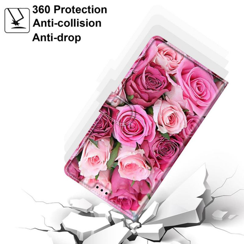 Housse Samsung Galaxy M23 5G Roses avec Lanière