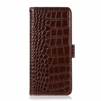 Housse Samsung Galaxy M23 5G Véritable cuir Style Crocodile