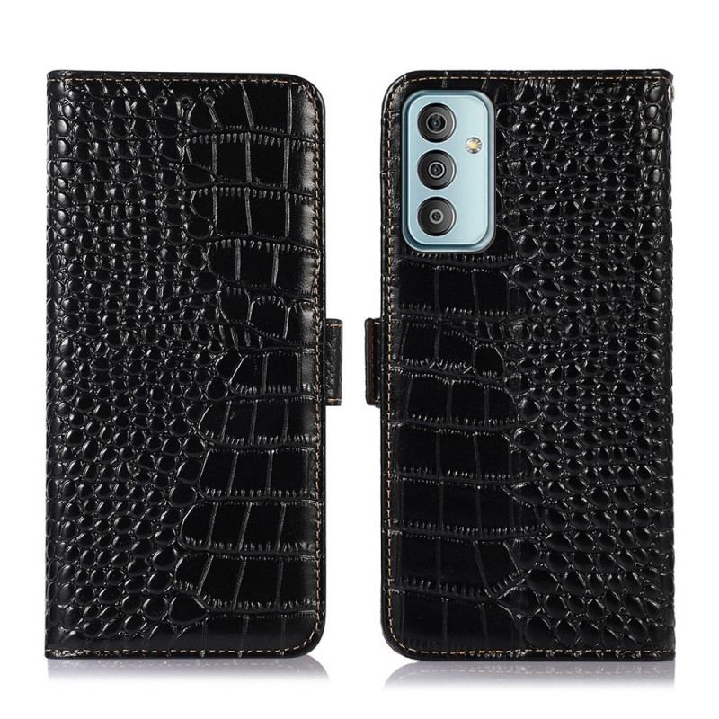 Housse Samsung Galaxy M23 5G Véritable cuir Style Crocodile