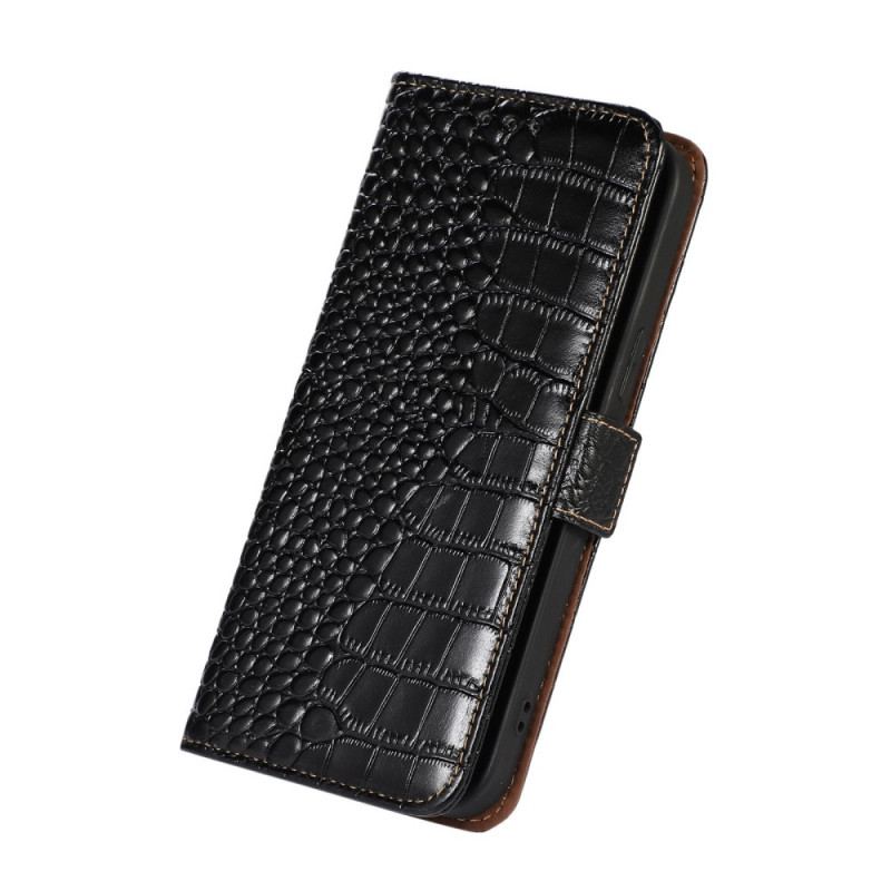 Housse Samsung Galaxy M23 5G Véritable cuir Style Crocodile