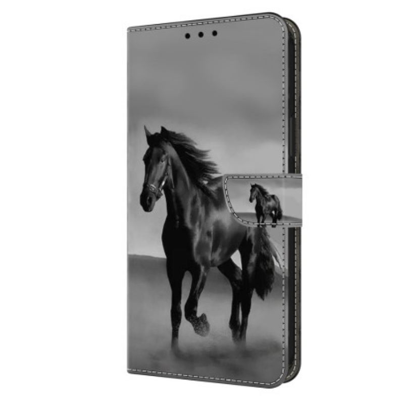 Housse Samsung Galaxy A15 Cheval Noir