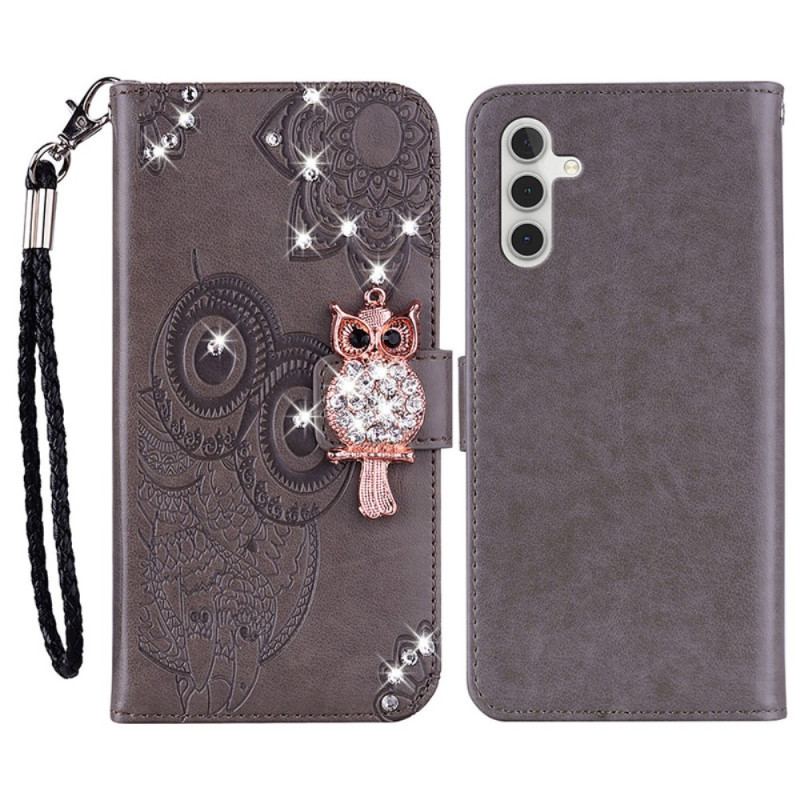 Housse Samsung Galaxy A15 Hibou Mandala et Breloque