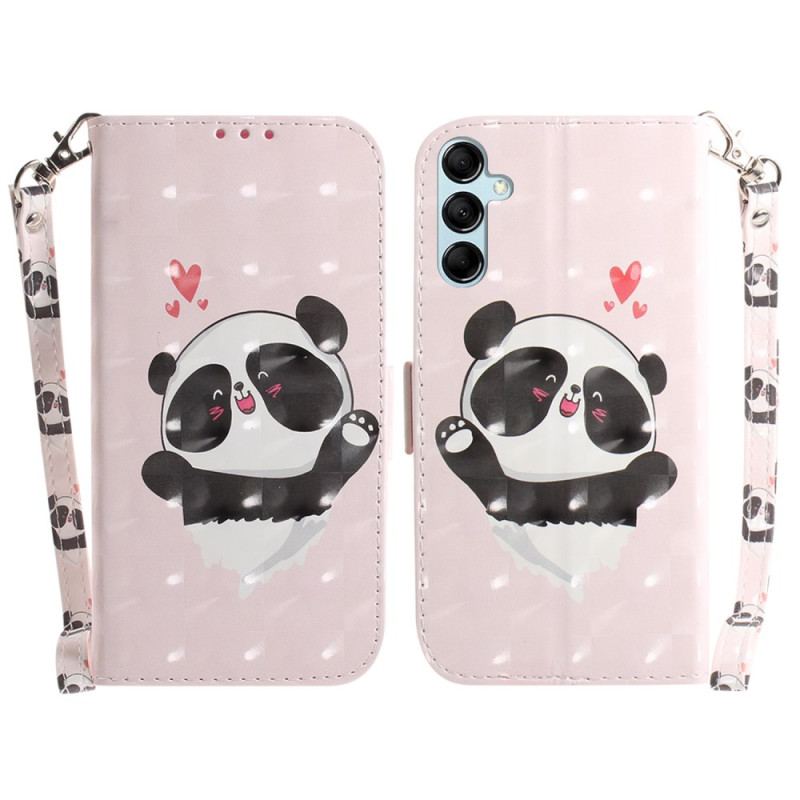 Housse Samsung Galaxy A15 Panda Love à Lanière