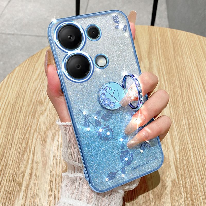 Coque Xiaomi Redmi Note 13 Pro 5G / Poco X6 5G Paillettes et Strass Anneau-Support