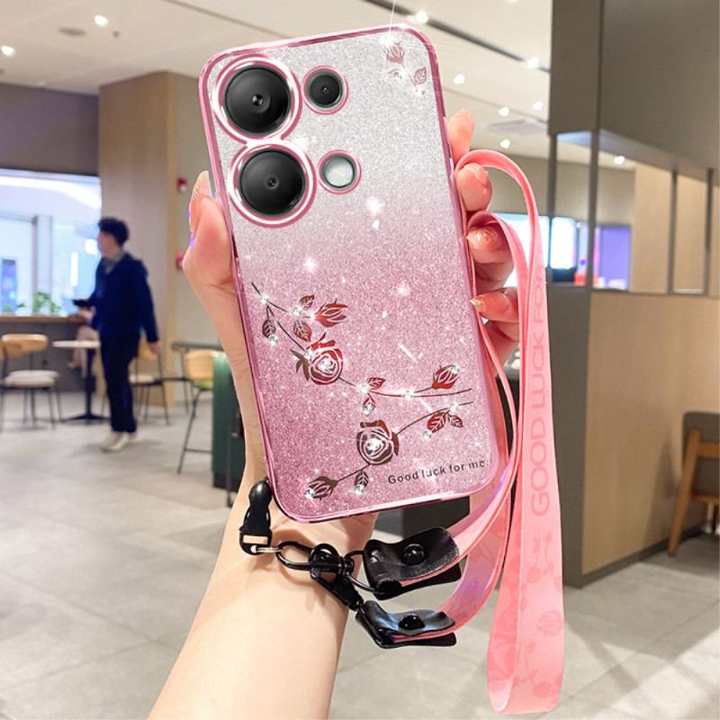 Coque Xiaomi Redmi Note 13 Pro 5G / Poco X6 5G Strass et Paillettes à Lanière KADEM