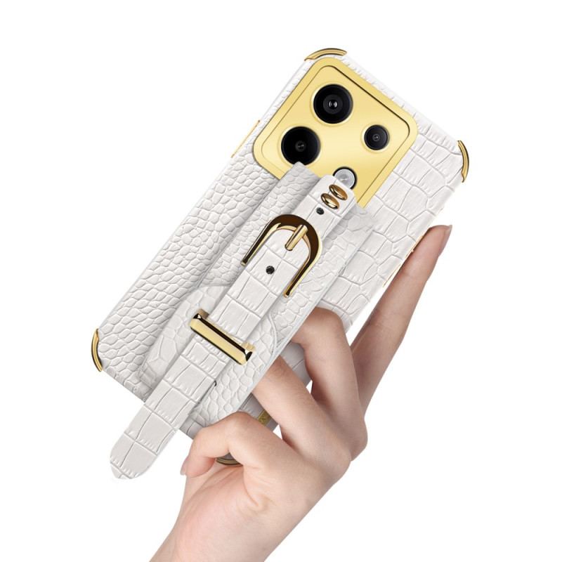 Coque Xiaomi Redmi Note 13 Pro 5G / Poco X6 5G Style Crocodile avec bracelet