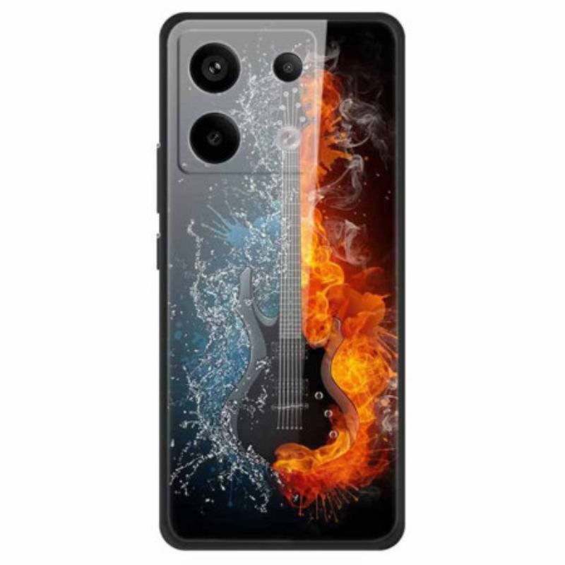 Coque Xiaomi Redmi Note 13 Pro 5G / Poco X6 5G Verre Trempé Guitare de Glace et de Feu