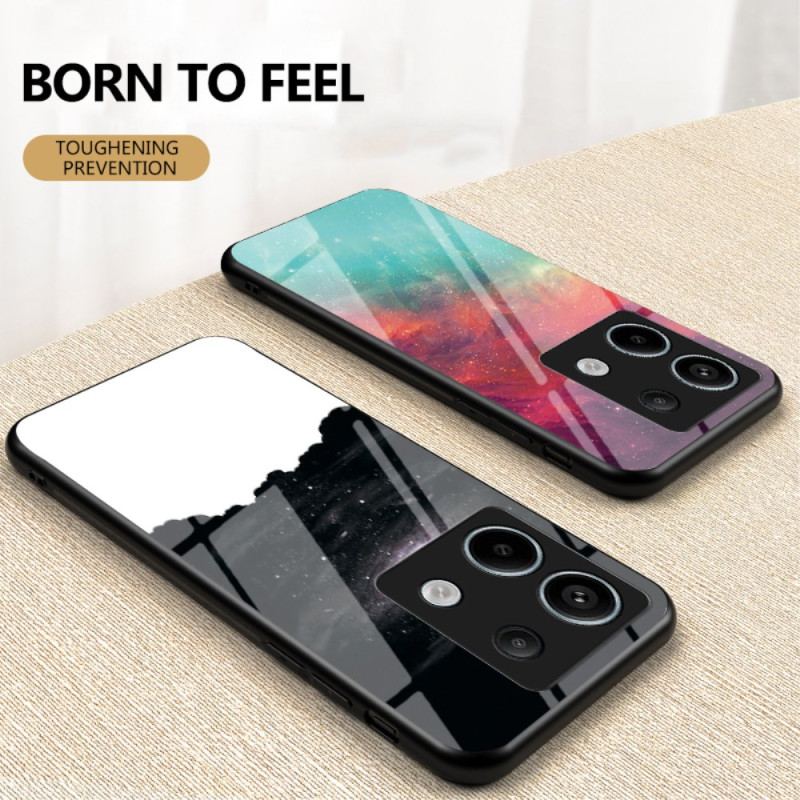 Coque Xiaomi Redmi Note 13 Pro 5G / Poco X6 5G Verre Trempé Montagnes sous le Ciel Étoilé