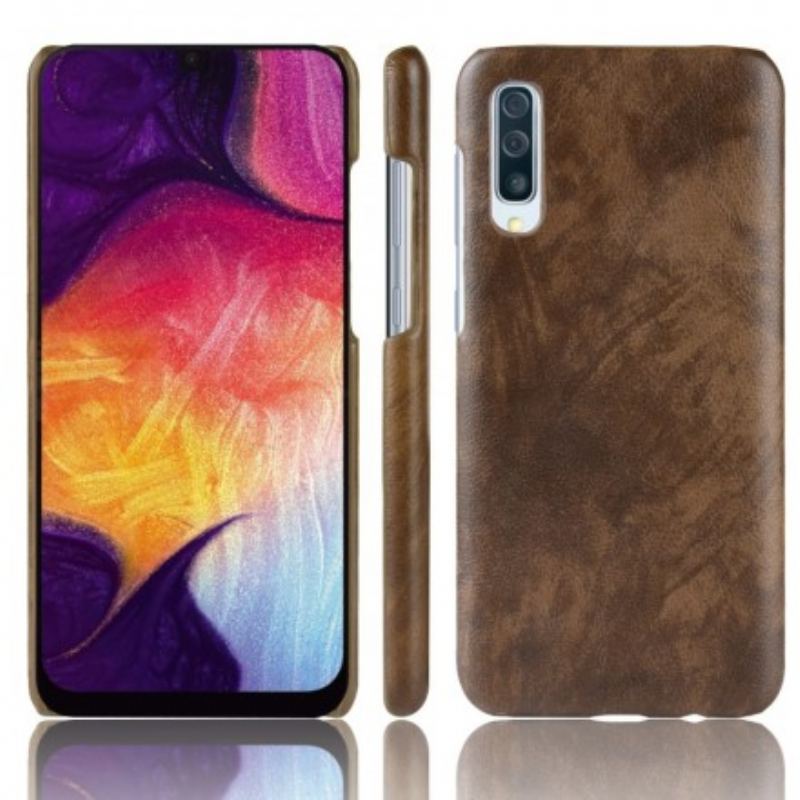 Coque Samsung Galaxy A70 Effet Cuir Litchi