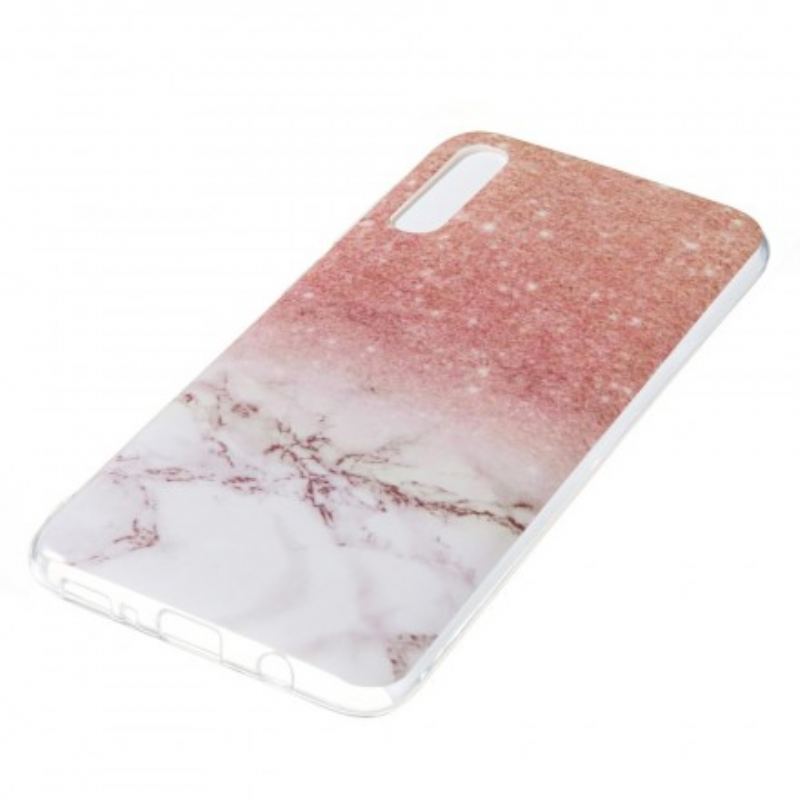 Coque Samsung Galaxy A70 Marbre Paillettes