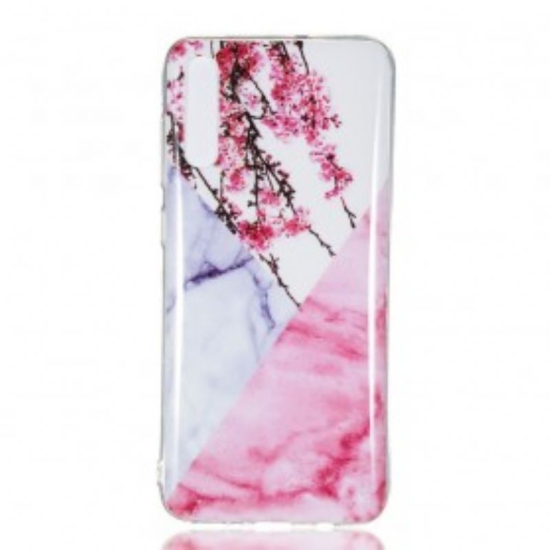 Coque Samsung Galaxy A70 Marbrée Fleurs de Prunier