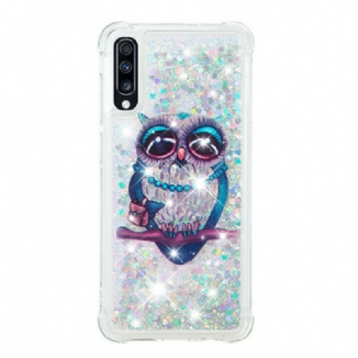 Coque Samsung Galaxy A70 Miss Hibou Paillettes