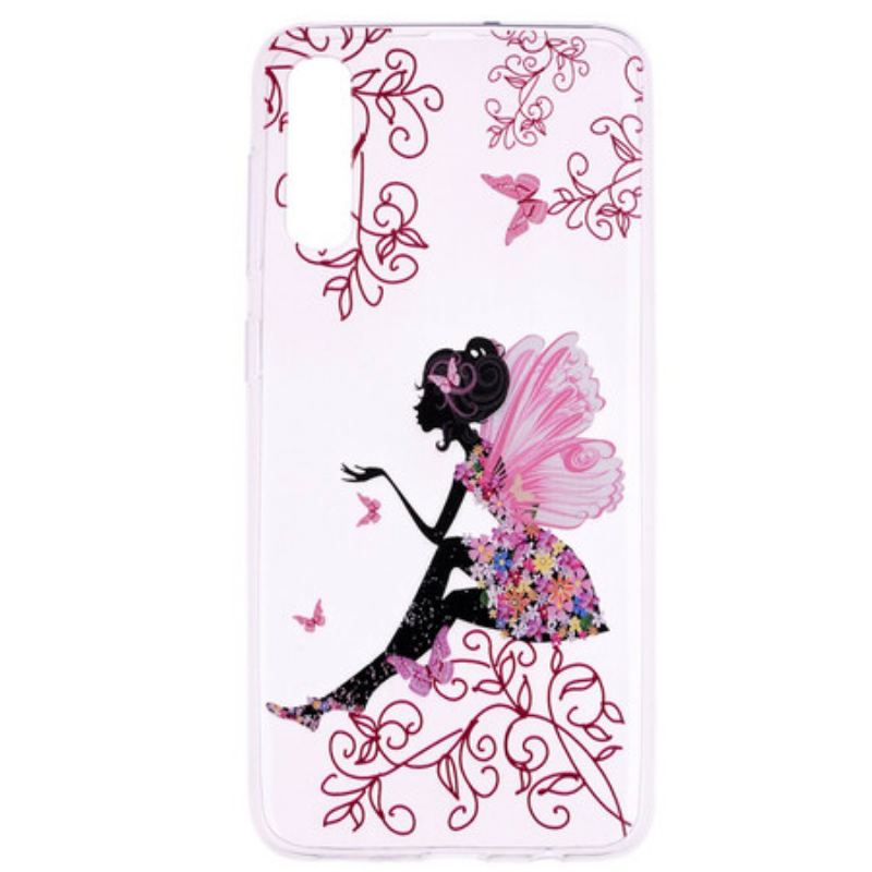 Coque Samsung Galaxy A70 Transparente Fée Fleurie