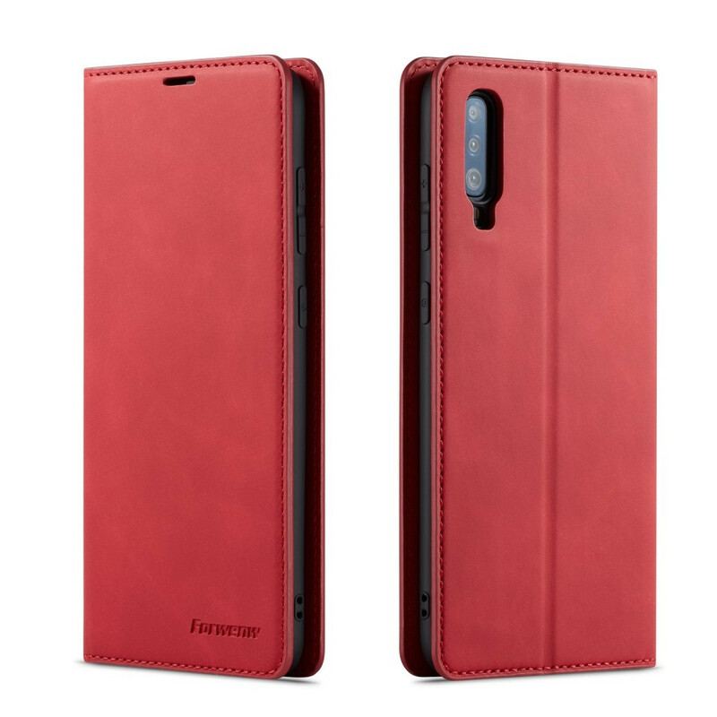 Flip Cover Samsung Galaxy A70 Effet Cuir FORWENW