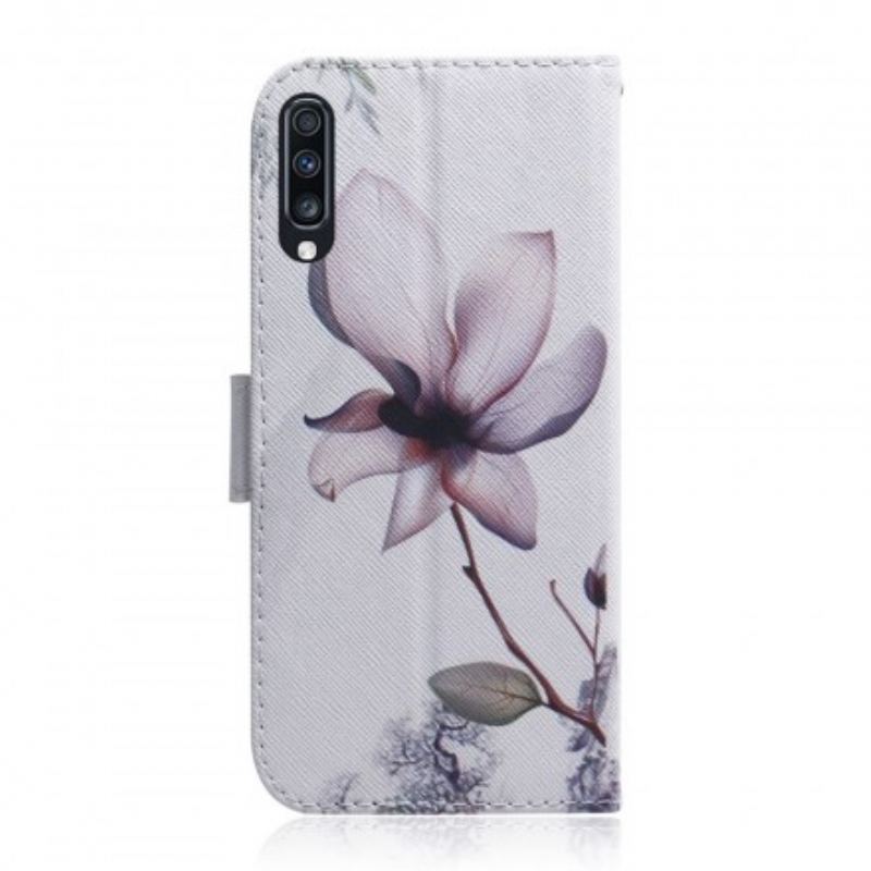 Housse Samsung Galaxy A70 Fleur Vieux Rose