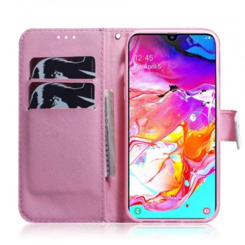 Housse Samsung Galaxy A70 Fleur Vieux Rose