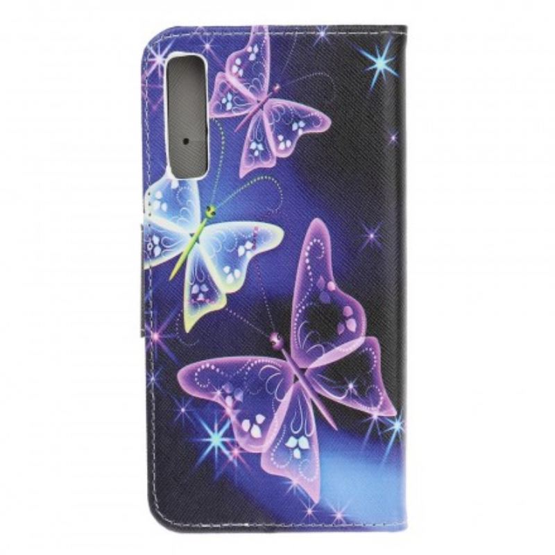 Housse Samsung Galaxy A70 Papillons et Fleurs