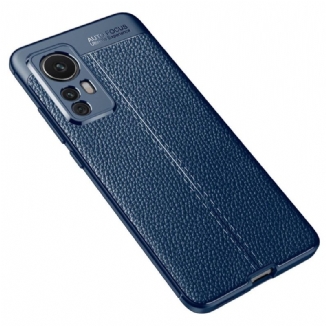 Coque Poco F4 Effet Cuir Litchi Double Line