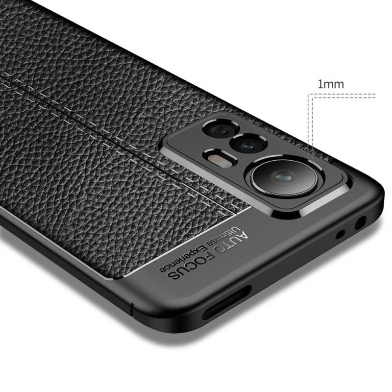 Coque Poco F4 Effet Cuir Litchi Double Line