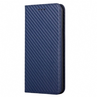 Flip Cover Xiaomi 12T / 12T Pro Fibre Carbone avec Lanière