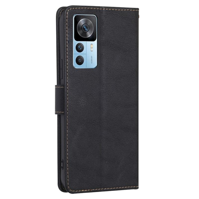 Housse Xiaomi 12T / 12T Pro Effet Cuir Couture