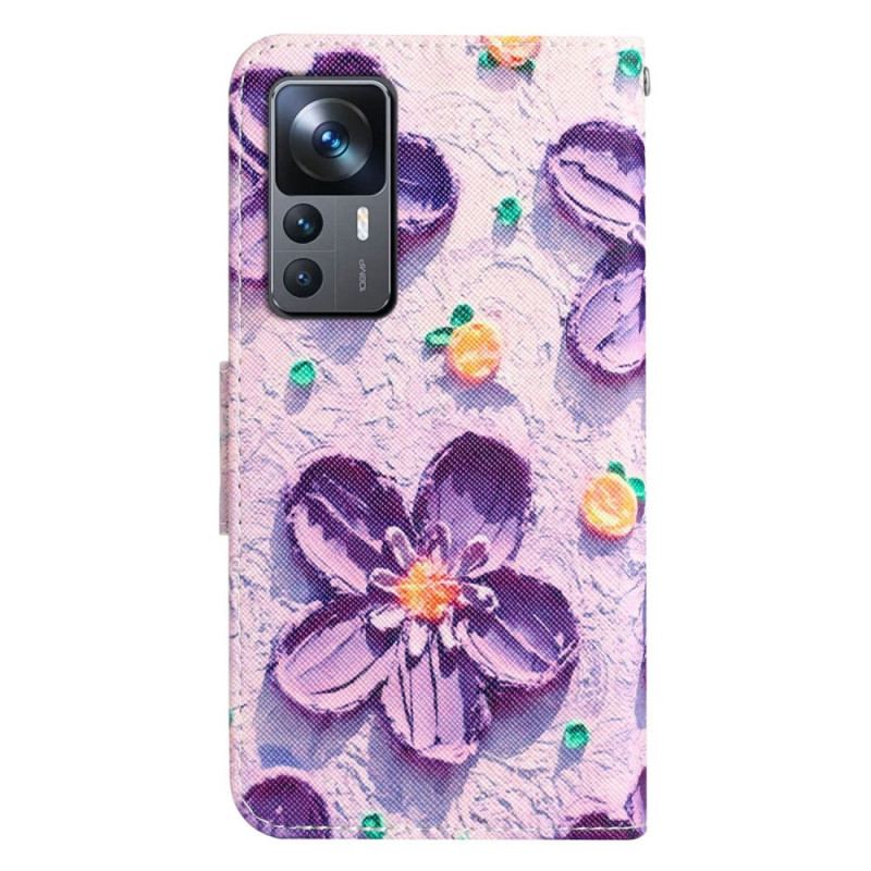 Housse Xiaomi 12T / 12T Pro Fleurettes à Lanière