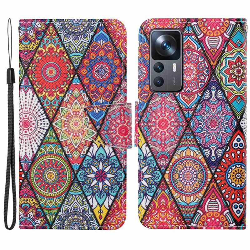 Housse Xiaomi 12T / 12T Pro Patchwork avec Lanière