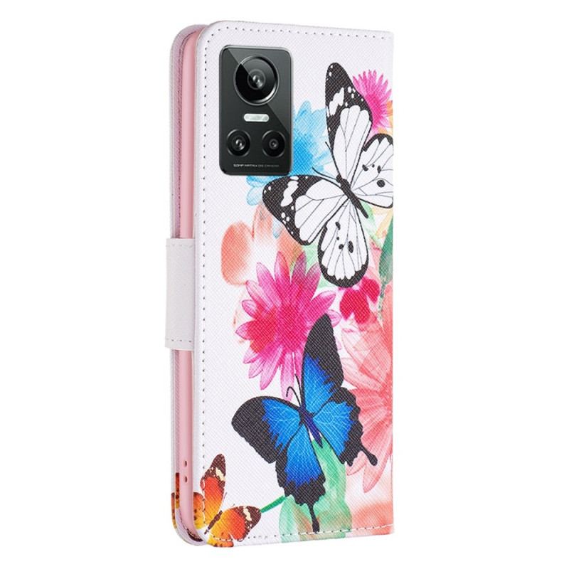 Housse Realme GT Neo 3 Papillons Colorés