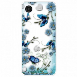 Coque Samsung Galaxy A03 Core Papillons et Fleurs Rétros