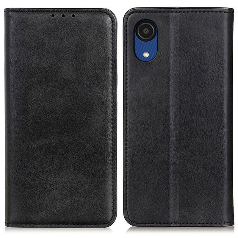 Flip Cover Samsung Galaxy A03 Core Cuir Fendu Élégance