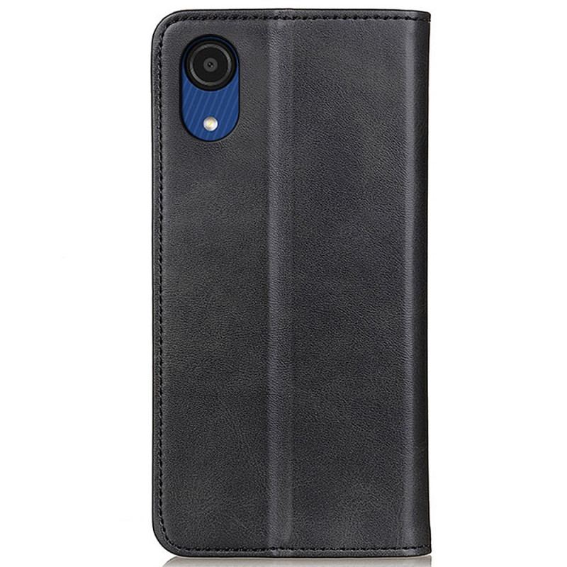 Flip Cover Samsung Galaxy A03 Core Cuir Fendu Élégance