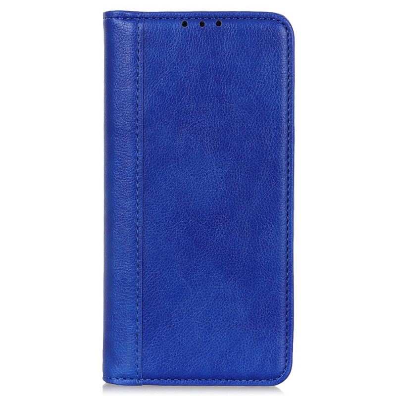 Flip Cover Samsung Galaxy A03 Core Cuir Litchi Fendu Élégance