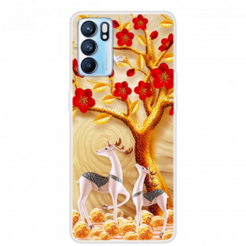 Coque Oppo Reno 6 5G Arbre Doré